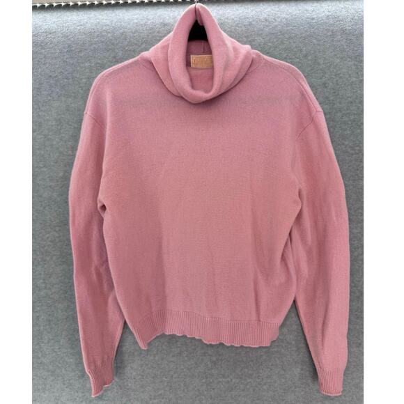 Vintage Pendleton Women's sz L Baby Pink 100% Wool Cowl Neck Sweater Pullover - Picture 4 of 10